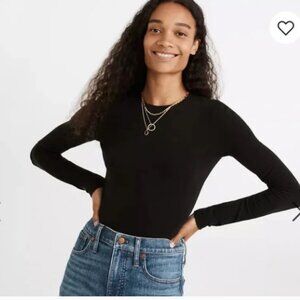 Madewell Ribbed Knit Black Bodysuit Size S NO FLAWS!  EUC!